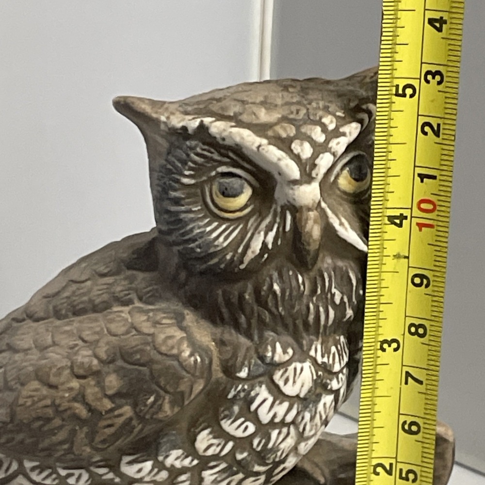 Vintage HOMCO Owl Figurine Painted Porcelain Branch Fall Decor Retro 80s - Picture 10 of 12